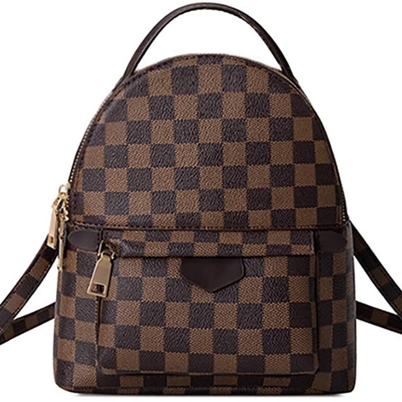 Brown LV Checker Mini Backpack